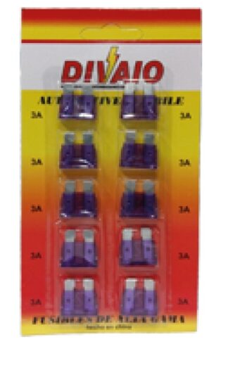 BLISTER FUSIBLE DE 10 UNIDADES (2 UNIDADES X AMPER) 10, 15, 20, 25, 30 AMPER _ T105S
