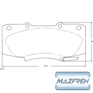 PASTILLA FRENO MAZFREN TOYOTA HILUX SW4 D4D 09> _MAZ-3195M